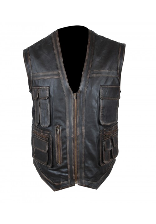 Men's Jurassic Vest Distressed Jacket